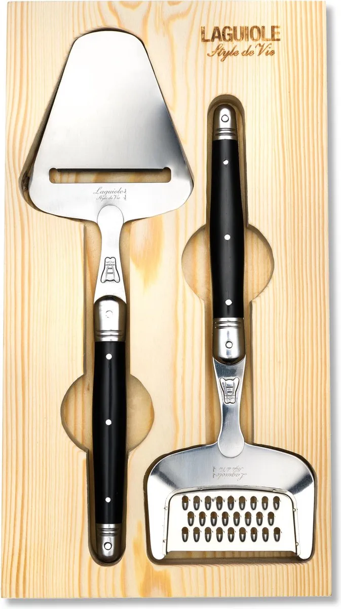 Kaasschaaf & Kaasrasp Premium Line - 2-delig de Laguiole Style de Vie en Noir – photo produit