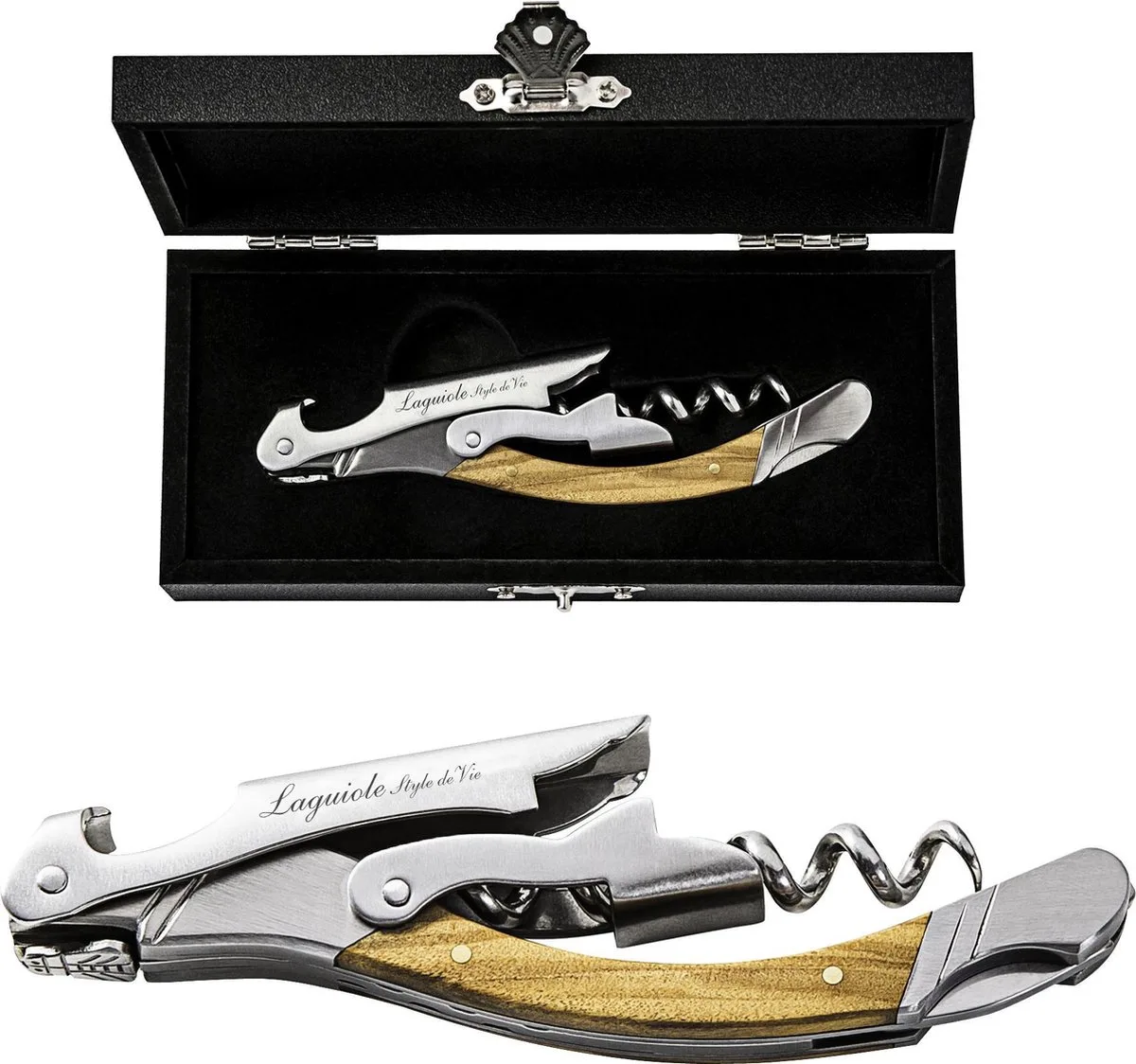 Kurkentrekker - In giftbox van Laguiole Style de Vie in Olijfhout – productfoto