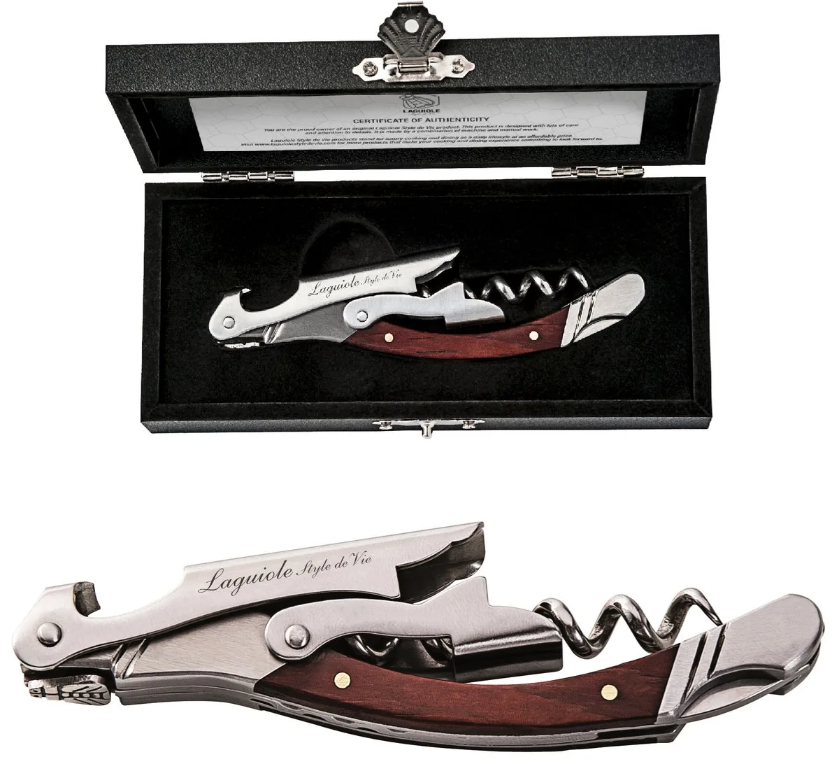 Kurkentrekker - In giftbox - Rood pakkahout van Laguiole Style de Vie in Bruin – productfoto