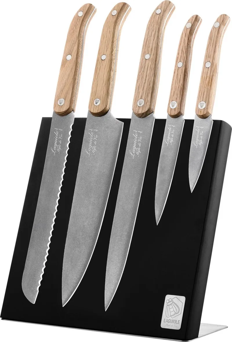 Messenblok Innovation Line - 5-delig - met magnetisch blok de Laguiole Style de Vie en Hout – photo produit