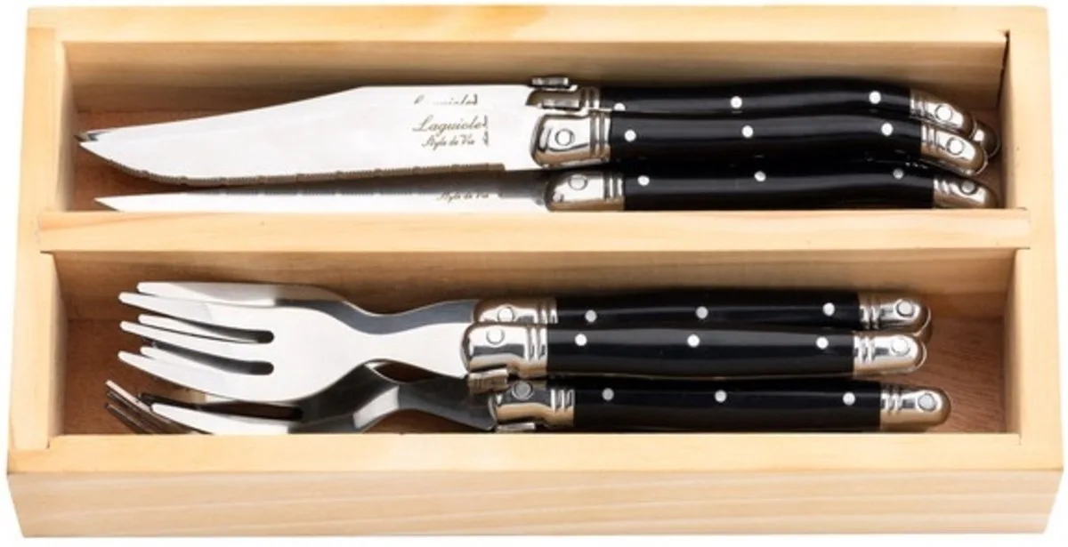 Premium Line - bestekset mini 12-delig de Laguiole Style de Vie en Noir – photo produit