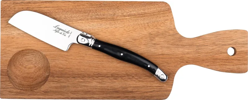 Premium Line Set Santoku Kaasmes - Serveerplank Acacia by Laguiole Style de Vie in Black – product photo