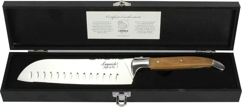 Santokumes Luxury Line - 17cm de Laguiole Style de Vie en Olijfhout – photo produit