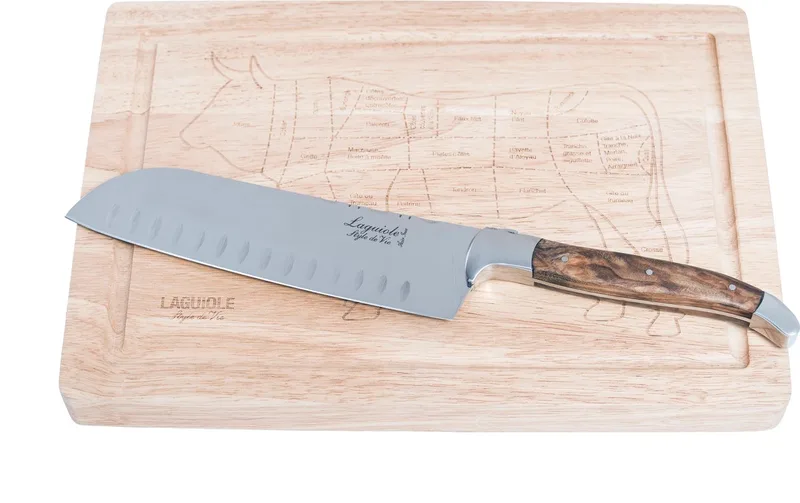 Santokumes - met snijplank von Laguiole Style de Vie in Olijfhout – Produktfoto