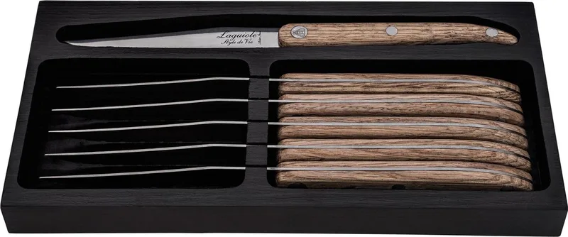 Steakmessen Innovation Line - 6-delig - Eiken fra Laguiole Style de Vie i Eikenhout – produktbillede