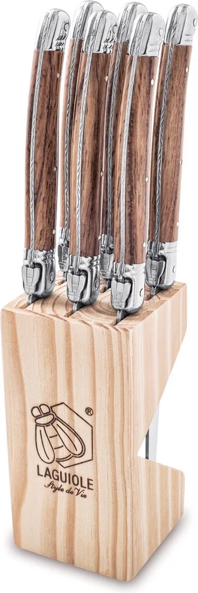 Steakmessen Premium Line - 6-delig von Laguiole Style de Vie in Houtkleurig – Produktfoto