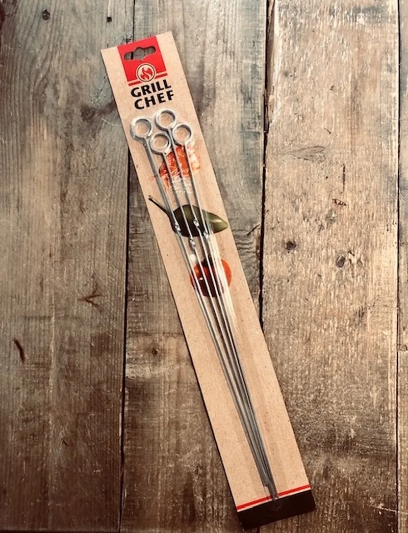 BBQ sjasliekspiesenset van 4 stuks 38 x 2 cm fra Landmann i Sølv – produktbillede