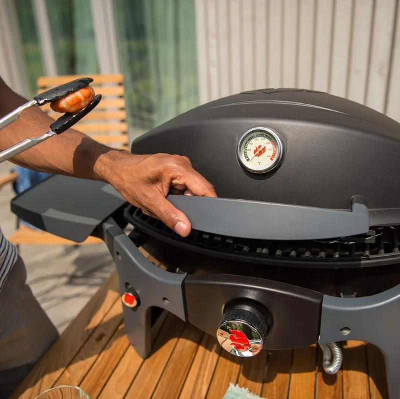 Pantera 1.0 Gas BBQ - Compact & Draagbaar - Gietijzeren Roosters - Gasbarbecue - BBQ Gas by Landmann in Black – product photo
