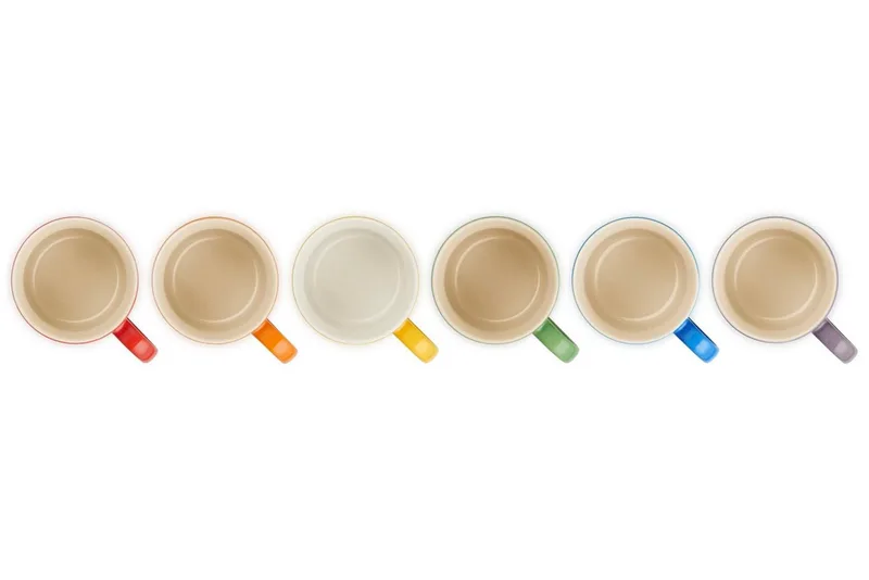 Aardewerk Regenboog Koffie Cappuccino Mokken | 200ml | 6 stuks von Le Creuset in Rot, Orange, Blau, Grün, Gelb, Lila – Produktfoto 4 von 5