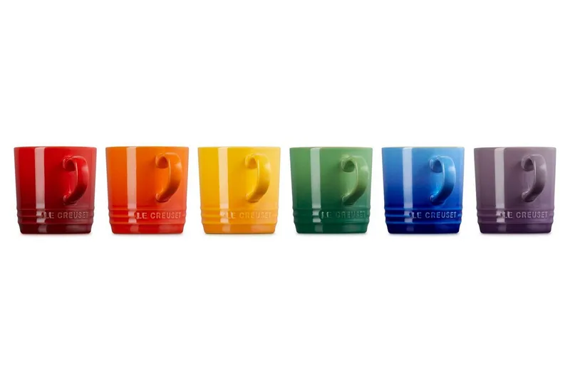 Aardewerk Regenboog Koffie Cappuccino Mokken | 200ml | 6 stuks von Le Creuset in Rot, Orange, Blau, Grün, Gelb, Lila – Produktfoto 3 von 5
