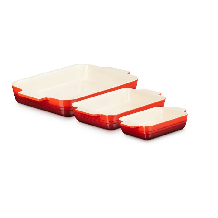 Aardewerk - Set/3 Ovenschalen 18/25/32cm Rood van Le Creuset – productfoto
