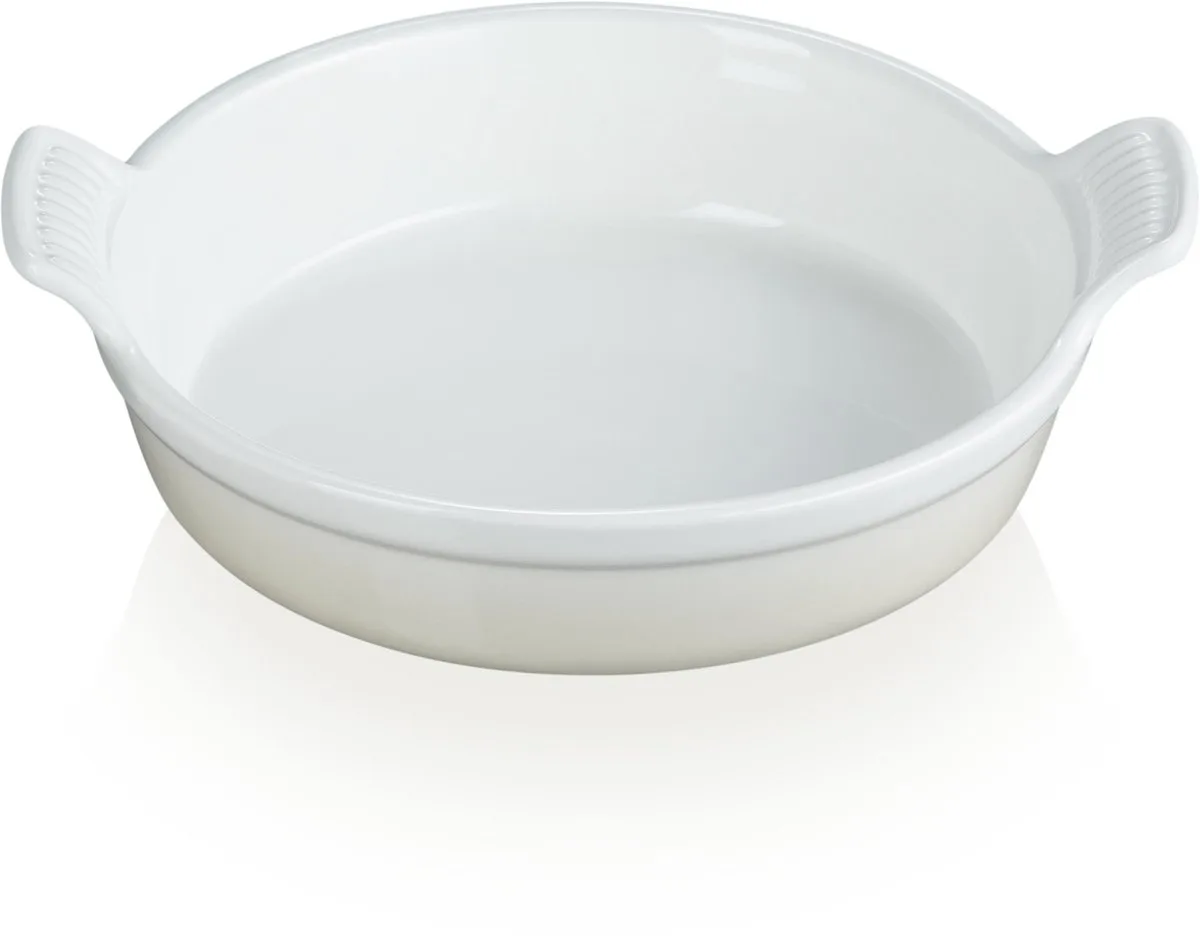 Aardewerken - Ovenschaal - 24 cm / 6.3 cm Hoog - Rond - Merinque van Le Creuset in Wit – productfoto