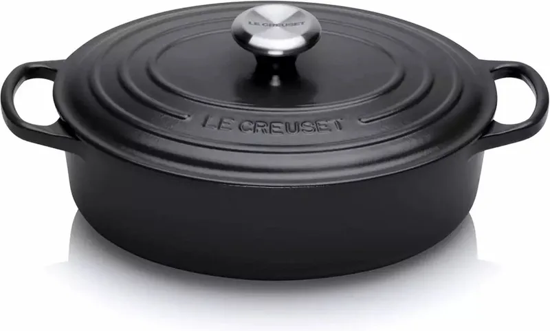 Braadpan - Mat - Laag - Ovaal - Signature - 27cm - 3.4L by Le Creuset in Black – product photo