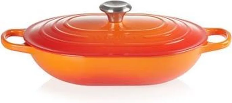Braadpan Oblong Signature Oranjerood - 3.4 Liter von Le Creuset in Oranje Rood – Produktfoto