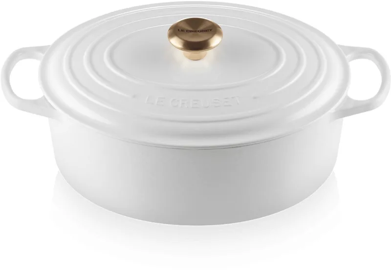 Braadpan Ovaal Signature Ø31cm / 6,7L fra Le Creuset i Hvid – produktbillede
