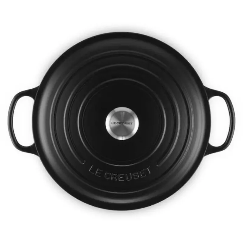 Braadpan Signature Mat – Ø 30 cm / 8,1 Liter – Grote Ronde Gietijzeren Stoofpan – Mat Zwarte Emaille – Voor Grote Porties, Soepen en Braden – Geschikt voor Inductie, Oven en Alle Warmtebronnen från Le Creuset i Svart – produktbild 3 av 4