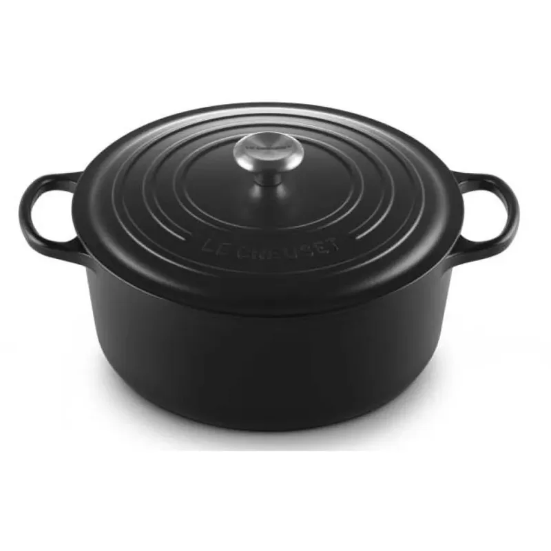 Braadpan Signature Mat – Ø 30 cm / 8,1 Liter – Grote Ronde Gietijzeren Stoofpan – Mat Zwarte Emaille – Voor Grote Porties, Soepen en Braden – Geschikt voor Inductie, Oven en Alle Warmtebronnen från Le Creuset i Svart – produktbild 4 av 4