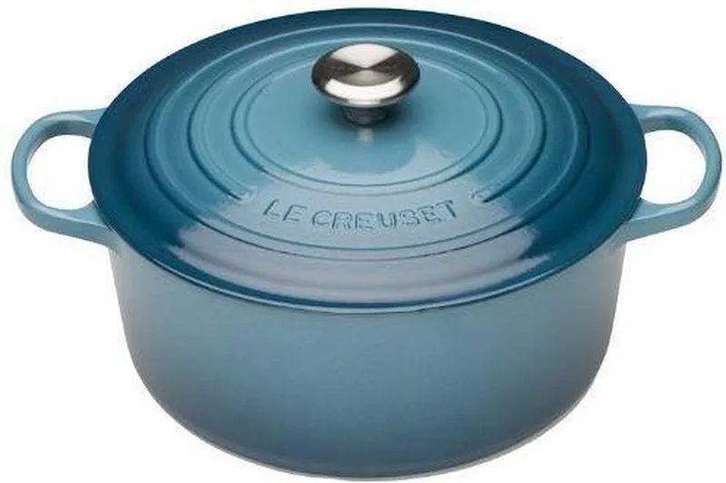 Braadpan Signature – Ø 20 cm / 2,4 Liter – Gietijzeren Stoofpan met Diepblauwe Emaille – Inductie- en Ovenbestendig – Compacte Pan voor Dagelijks Gebruik – Kleurvast en Duurzaam – Perfect voor 2 à 3 Personen de Le Creuset en Deep Teal – photo produit