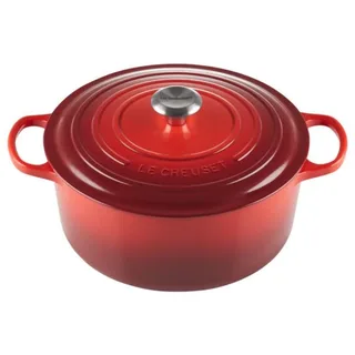 Braadpan Signature – Ø 22 cm / 3,3 Liter – Ronde Gietijzeren Braadpan – In Levendige Kersenrode Tint – Voor Stoven, Braden of Soepen – Geschikt voor Inductie, Oven en Vaatwasser van Le Creuset in Kersenrood – productfoto 3 van 4