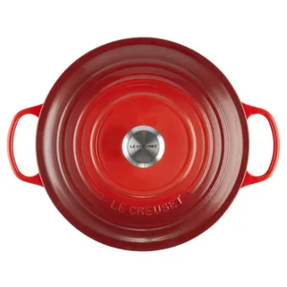 Braadpan Signature – Ø 22 cm / 3,3 Liter – Ronde Gietijzeren Braadpan – In Levendige Kersenrode Tint – Voor Stoven, Braden of Soepen – Geschikt voor Inductie, Oven en Vaatwasser van Le Creuset in Kersenrood – productfoto 4 van 4