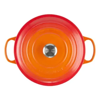 Braadpan Signature Oranjerood – Ø 22 cm / 3,3 Liter – Middelgrote Gietijzeren Stoofpan – Voor Soepen, Stoofschotels of Braden – Met Vuurvaste Oranje Emaille – Oven- en Inductiegeschikt – Tijdloos Frans Design by Le Creuset in Oranje Rood – product photo 3 of 4