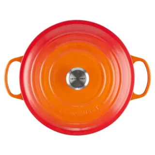 Braadpan Signature Oranjerood – Ø 26 cm / 5,3 Liter – Grote Ronde Stoofpan van Gietijzer – Voor Gezinsmaaltijden, Stoven of Langzaam Garen – Iconisch Oranje Design – Duurzaam, Hittebestendig en Geschikt voor Oven en Inductie fra Le Creuset i Oranje Rood – produktbillede 3 af 4