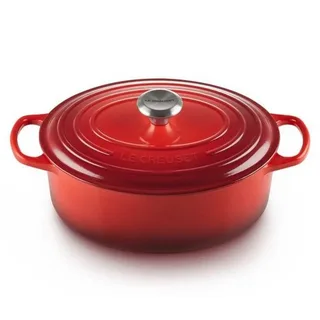 Braadpan Signature Ovaal – Ø 29 cm / 4,7 Liter – Klassieke Ovale Gietijzeren Braadpan – Rode Emaille Coating – Voor Braden, Stoven en Serveren – Geschikt voor Oven, Inductie en Meer by Le Creuset in Kersenrood – product photo 4 of 5