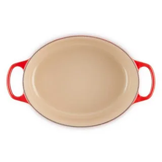 Braadpan Signature Ovaal – Ø 29 cm / 4,7 Liter – Klassieke Ovale Gietijzeren Braadpan – Rode Emaille Coating – Voor Braden, Stoven en Serveren – Geschikt voor Oven, Inductie en Meer by Le Creuset in Kersenrood – product photo 3 of 5