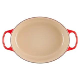 Braadpan Signature Ovaal – Ø 31 cm / 6,3 Liter – Grote Gietijzeren Stoofpan – Ovale Vorm voor Braadstukken en Gevogelte – In Levendige Rode Emaille – Voor Oven, Inductie en Groot Gasfornuis by Le Creuset in Kersenrood – product photo 3 of 4