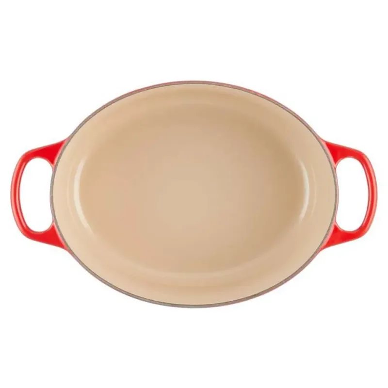 Braadpan Signature Ovaal – Ø 31 cm / 6,3 Liter – Grote Gietijzeren Stoofpan – Ovale Vorm voor Braadstukken en Gevogelte – In Levendige Rode Emaille – Voor Oven, Inductie en Groot Gasfornuis by Le Creuset in Kersenrood – product photo 3 of 4