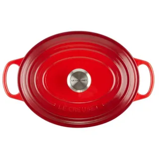 Braadpan Signature Ovaal – Ø 31 cm / 6,3 Liter – Grote Gietijzeren Stoofpan – Ovale Vorm voor Braadstukken en Gevogelte – In Levendige Rode Emaille – Voor Oven, Inductie en Groot Gasfornuis by Le Creuset in Kersenrood – product photo 2 of 4