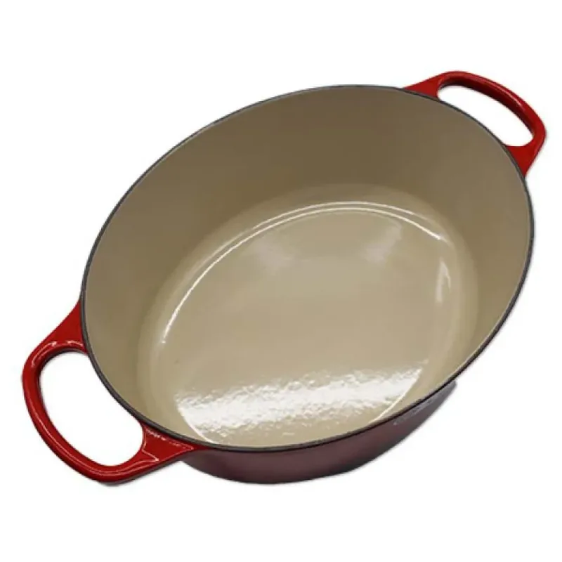 Braadpan Signature Ovaal – Ø 31 cm / 6,3 Liter – Grote Gietijzeren Stoofpan – Ovale Vorm voor Braadstukken en Gevogelte – In Levendige Rode Emaille – Voor Oven, Inductie en Groot Gasfornuis by Le Creuset in Kersenrood – product photo 4 of 4