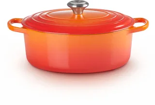 Braadpan Signature Ovaal Oranjerood – Ø 29 cm / 4,7 Liter – Gietijzeren Stoofpan in Ovale Vorm – Klassieke Oranje Emaille – Ideaal voor Braadgerechten, Rollades of Vis – Geschikt voor Inductie, Oven en Alle Warmtebronnen von Le Creuset in Oranje Rood – Produktfoto 1 von 3