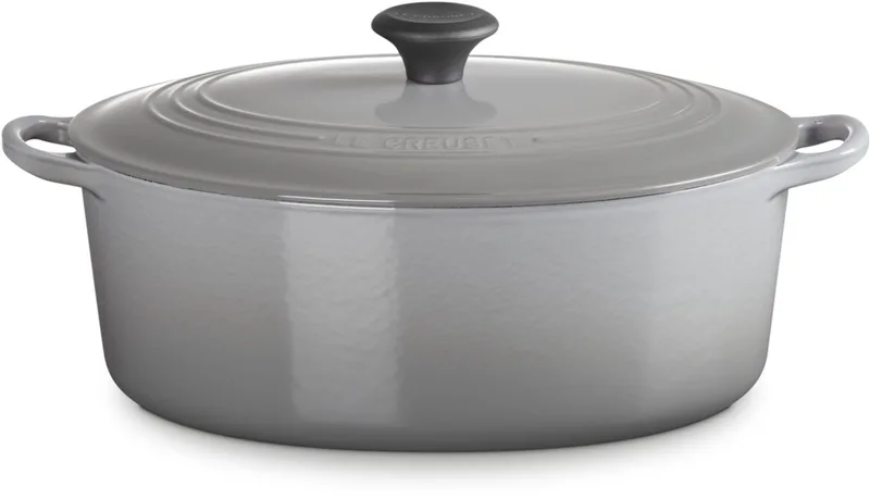 cocotte 31 cm ovaal - Gietijzer - 31 cm by Le Creuset in Mist grey – product photo
