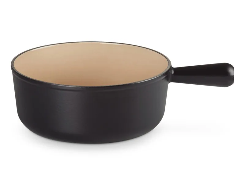 Emaille Gusseisen Fondue-Set Mattschwarz 24 cm für Käse- und Schokofondue från Le Creuset – produktbild