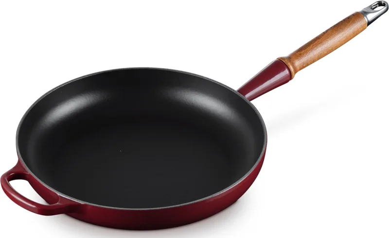 geëmailleerd gietijzeren Signature koekenpan met houten handvat - Ø 28 cm / 2,6liter by Le Creuset in Garnet – product photo