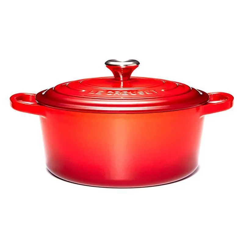 Gietijzeren Ronde braadpan - 2,4 L- Ø 20 cm de Le Creuset en Kersenrood – photo produit 1 sur 3
