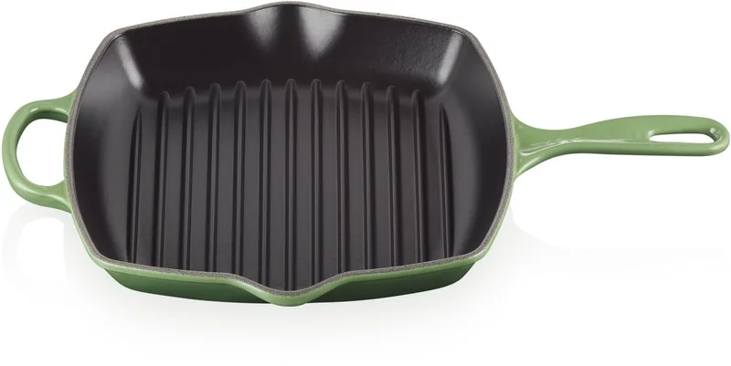 gietijzeren vierkante grillpan - 26cm - Groen von Le Creuset in Bamboo – Produktfoto