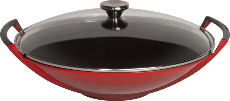 Gietijzeren wok in met glazen deksel 36cm 4,5l fra Le Creuset i Kersenrood – produktbillede