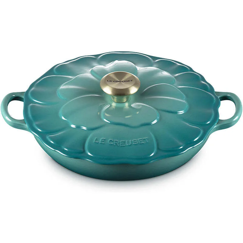 Gourmet-Profitopf Blume aus Gusseisen 26 cm 2,2 L Blue Riviera van Le Creuset – productfoto