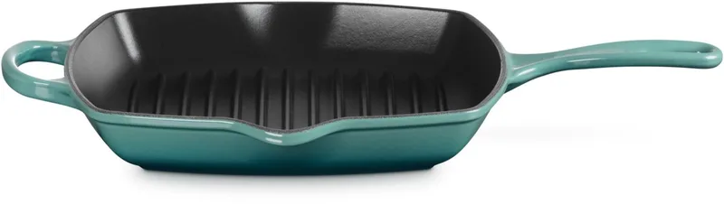 Grillpan 26 cm Signature - Gietijzer - Inductie de Le Creuset en Bleu Riviera – photo produit