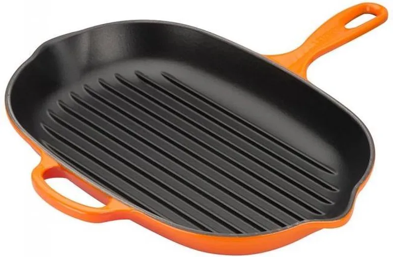 Grillpan 32 cm Signature - Gietijzer - Inductie - Ovaal fra Le Creuset i Oranjerood – produktbillede