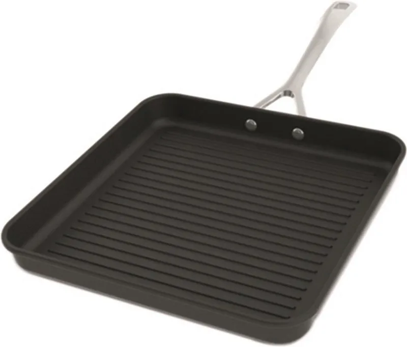 Grillpan Les Forgées TNS - 28 x 28 cm - standaard anti-aanbaklaag de Le Creuset en Noir – photo produit