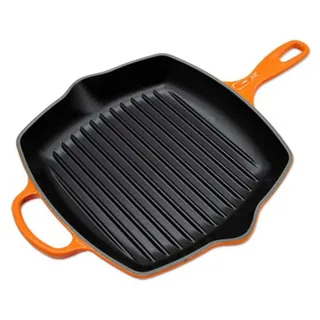 Grillpan Signature - 26 x 26 cm - Geëmailleerde Anti-aanbaklaag - Geschikt voor Alle Warmtebronnen, inclusief Inductie - Vaatwasserbestendig - Levenslange Garantie by Le Creuset in Oranjerood – product photo 3 of 3
