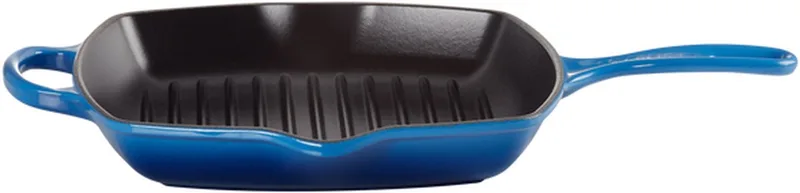 Grillpan Signature - 26 x 26 cm - Geëmailleerde Anti-aanbaklaag - Duurzaam, Vaatwasserbestendig en Perfect voor Gezond Grillen en Bakken de Le Creuset en Azure – photo produit