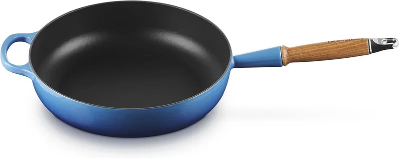 Hapjespan - Sauteuse - Signature - Ø 28 cm / 3,6L - Geëmailleerde Anti-aanbaklaag - Duurzaam, Vaatwasserbestendig en Ideaal voor Sauteren, Braden en Gezond Koken de Le Creuset en Azure – photo produit