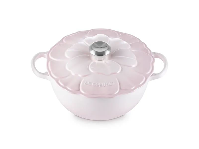 La Marmite Blume aus Gusseisen 26 cm 4,1 L Shell Pink de Le Creuset – photo produit