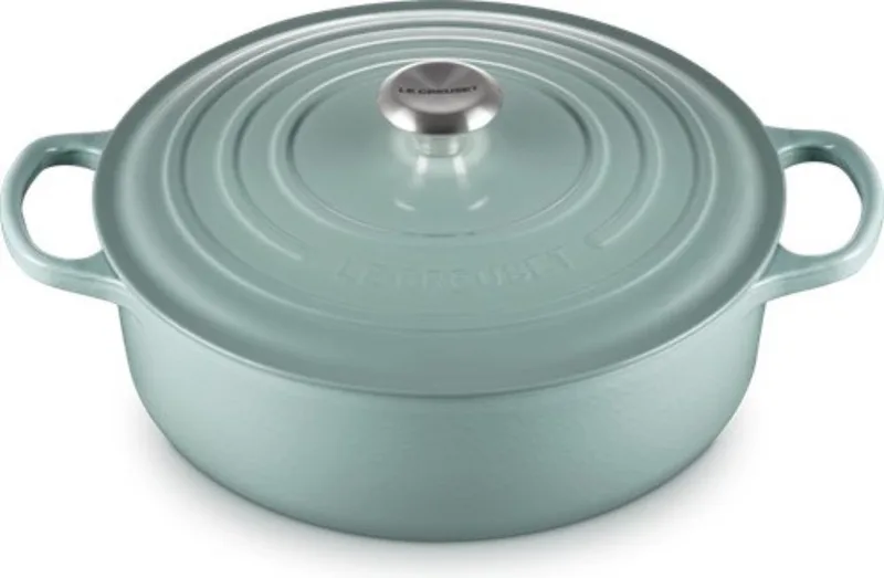 Lage Braad-/Stoofpan Signature Rond 30cm 6,2l Gietijzer de Le Creuset en Sea Salt – photo produit