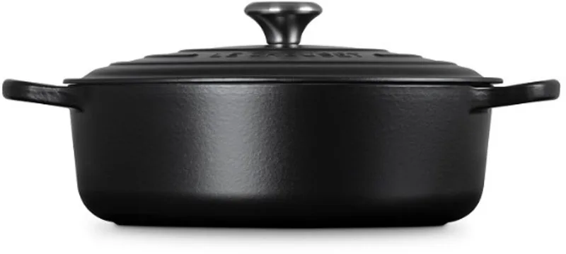 Lage Ronde Braad-/Stoofpan 30cm von Le Creuset in Mat Zwart – Produktfoto