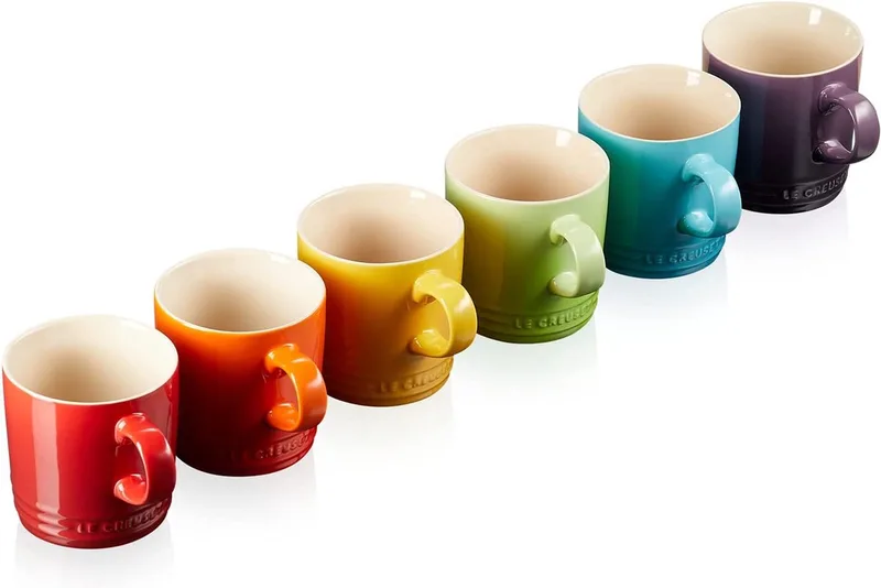 Luxe mokken set – koffie mokken set – beker – coffee mug set – duurzaam fra Le Creuset i Mugs Rainbow Set of 6 in Stoneware 350 ml – produktbillede